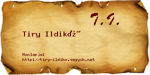 Tiry Ildikó névjegykártya